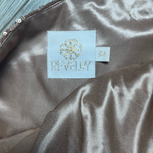 Revelry Starla Sequin One Shoulder Maxi‎ Dress Gown Bridesmaid Rose Gold - Picture 3 of 8